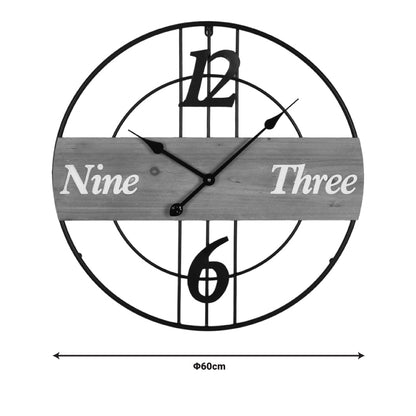 Ρολόι Τοίχου Tabla Μέταλλο σε Μαύρη Απόχρωση 60x3x60