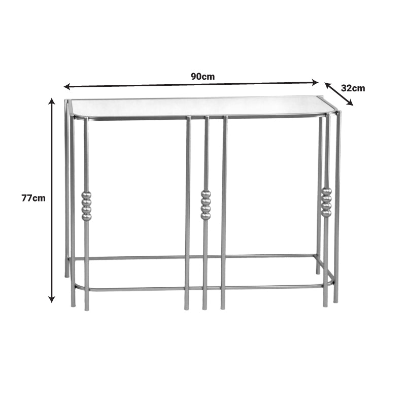 Κονσόλα Emiliane Χρυσό Μέταλλο - Γυαλί Καθρέπτη 90x32x77