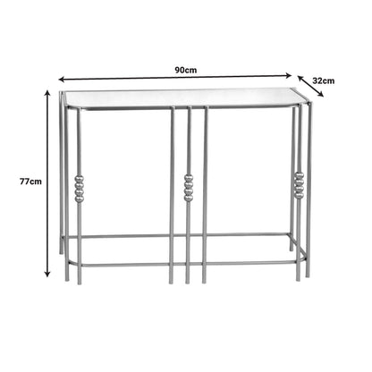Κονσόλα Emiliane Χρυσό Μέταλλο - Γυαλί Καθρέπτη 90x32x77