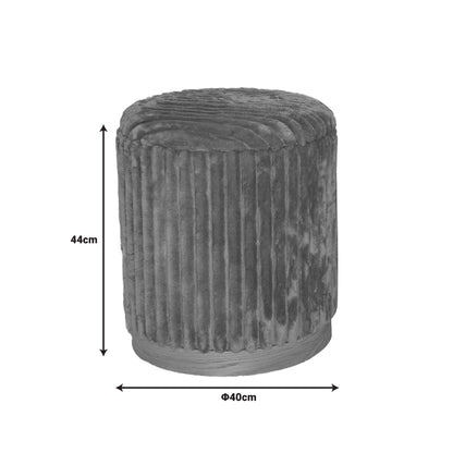 Σκαμπό Pance Σετ 2 Τεμ Μπουκλέ Ύφασμα σε Μπεζ και Λευκή Απόχρωση