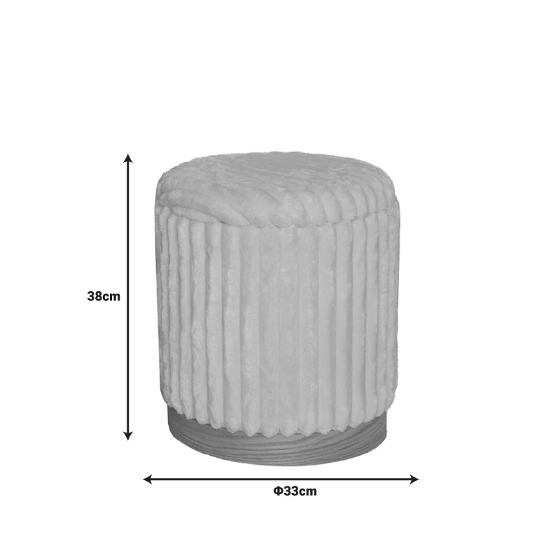 Σκαμπό Pance Σετ 2 Τεμ Μπουκλέ Ύφασμα σε Μπεζ και Λευκή Απόχρωση