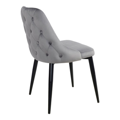 Καρέκλα Zedna Γκρι Βελούδο με Μαύρα Μεταλλικά Πόδια 51x58x84
