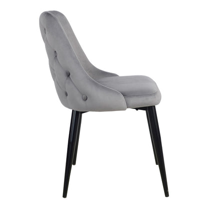 Καρέκλα Zedna Γκρι Βελούδο με Μαύρα Μεταλλικά Πόδια 51x58x84