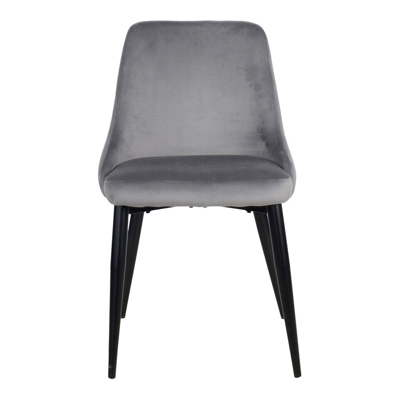 Καρέκλα Zedna Γκρι Βελούδο με Μαύρα Μεταλλικά Πόδια 51x58x84