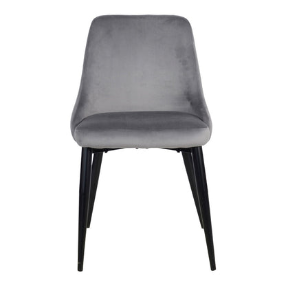 Καρέκλα Zedna Γκρι Βελούδο με Μαύρα Μεταλλικά Πόδια 51x58x84