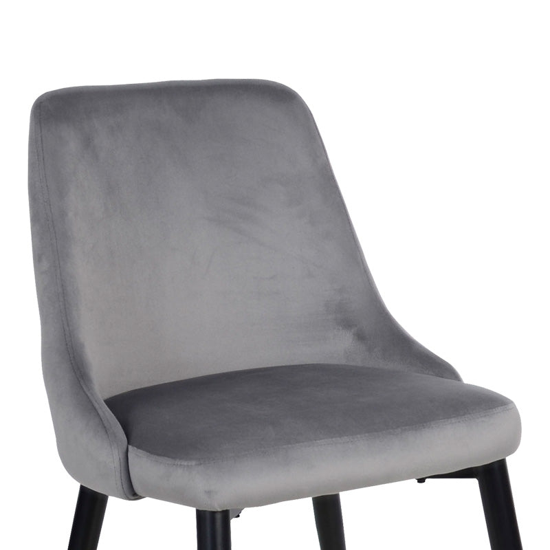 Καρέκλα Zedna Γκρι Βελούδο με Μαύρα Μεταλλικά Πόδια 51x58x84