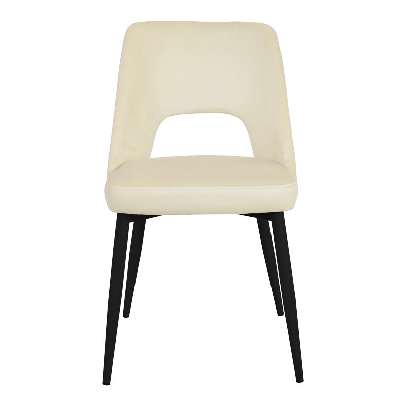 Καρέκλα Murde Μπεζ Βελούδο και Μεταλλικά Πόδια σε Μαύρη Απόχρωση 48.5x61x89