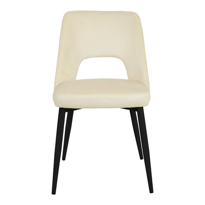 Καρέκλα Murde Μπεζ Βελούδο και Μεταλλικά Πόδια σε Μαύρη Απόχρωση 48.5x61x89