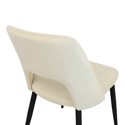 Καρέκλα Murde Μπεζ Βελούδο και Μεταλλικά Πόδια σε Μαύρη Απόχρωση 48.5x61x89