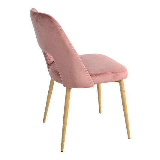 Καρέκλα Murde Σάπιο Μήλο Βελούδο και Μεταλλικά Πόδια σε Φυσική Απόχρωση 48.5x61x89