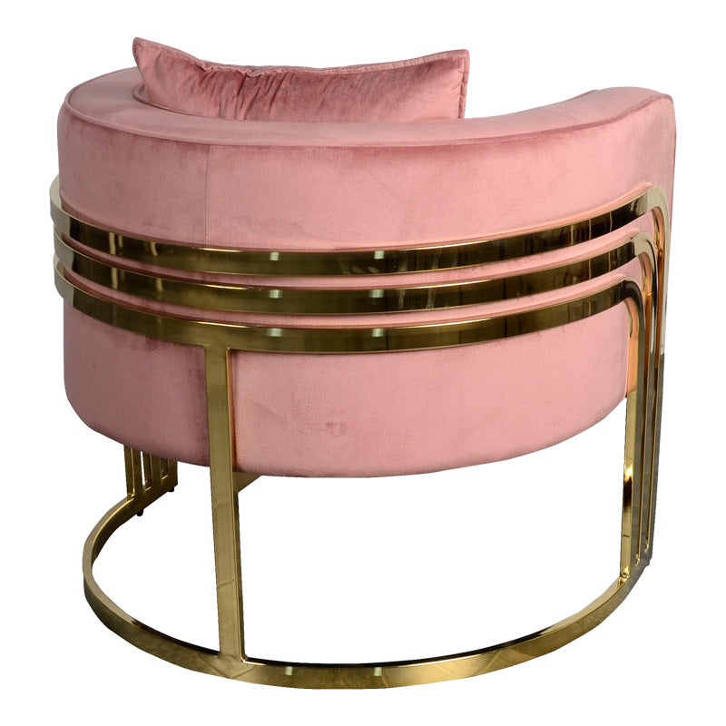 Πολυθρόνα Roblu Χρυσό Μέταλλο και Βελούδο σε Απόχρωση Σάπιο Μήλο 72x77.4x70