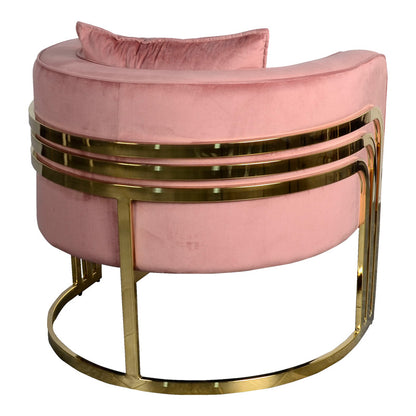 Πολυθρόνα Roblu Χρυσό Μέταλλο και Βελούδο σε Απόχρωση Σάπιο Μήλο 72x77.4x70