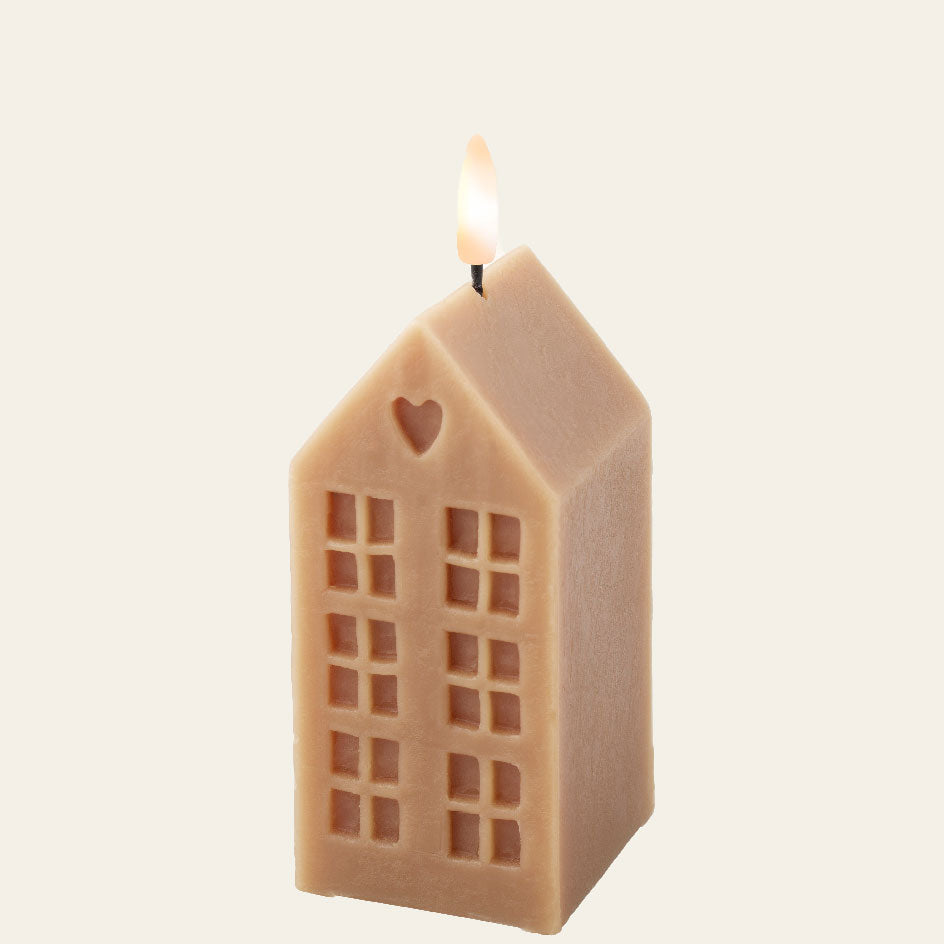 LED Κερί Σπίτι Μόκα 6x6x15