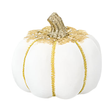 ΒΕΛΟΥΔΙΝΗ ΚΟΛΟΚΥΘΑ ΛΕΥΚΗ ΜΕ ΧΡΥΣΟ ΓΚΛΙΤΕΡ 20x20x16