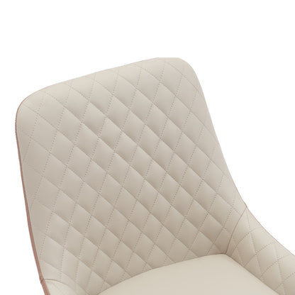 Καρέκλα Komme Μπεζ-Καφέ PU με Πόδι Μαύρο Μέταλλο 49x57x84