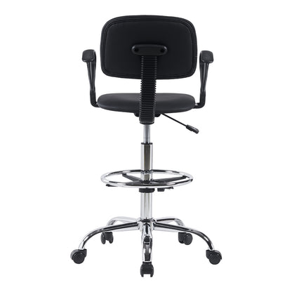 Καρέκλα Ρεσεψιόν Icina Ι PU σε Μαύρη Απόχρωση 58x54x102-123