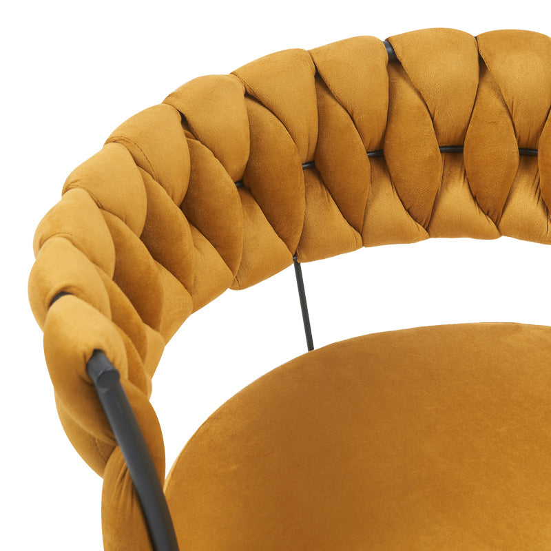 Πολυθρόνα Alkia σε Κίτρινο Βελούδο με Μαύρο Πόδι Μέταλλο 60x57x68