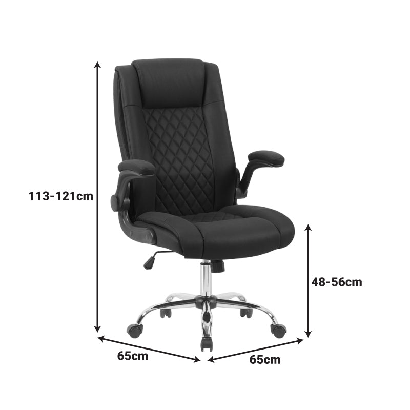 Καρέκλα Γραφείου Διευθυντή Kesla PES Μαύρo 65x65x113-121