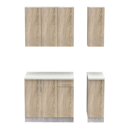 Σύνθεση Κουζίνας Festa II Μελαμίνη σε Sonoma Απόχρωση 120x60x85