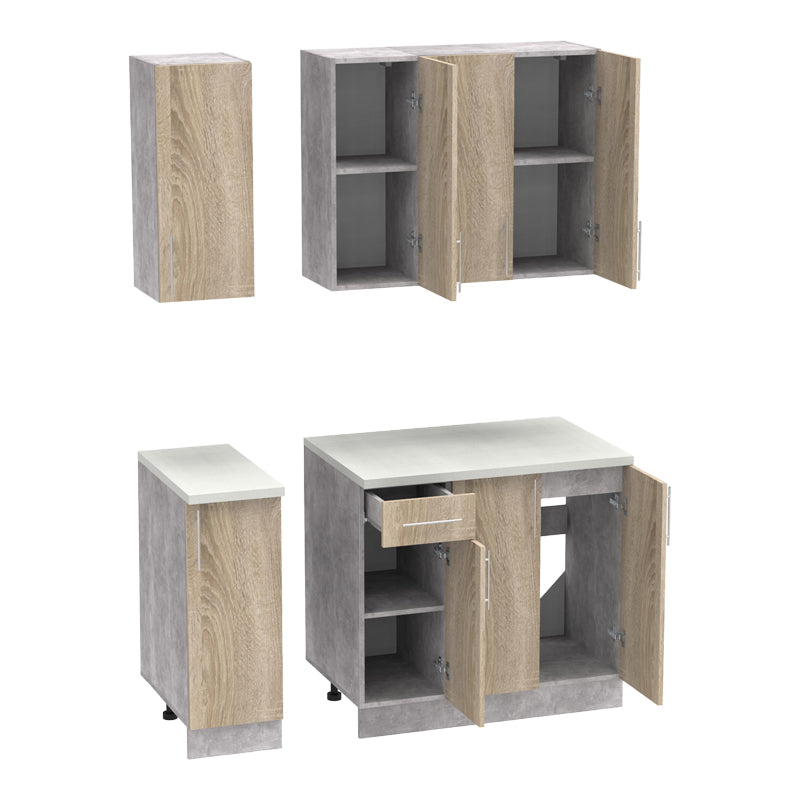 Σύνθεση Κουζίνας Festa II Μελαμίνη σε Sonoma Απόχρωση 120x60x85