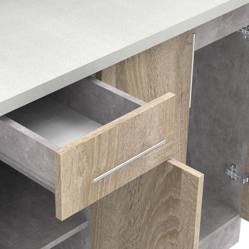 Σύνθεση Κουζίνας Festa II Μελαμίνη σε Sonoma Απόχρωση 120x60x85