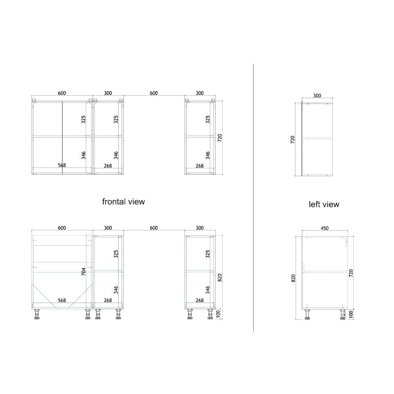 Σύνθεση Κουζίνας Festa II Μελαμίνη σε Ανθρακί και Πάγκο σε Sonoma Απόχρωση 120x60x85