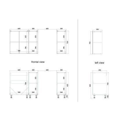 Σύνθεση Κουζίνας Festa II Μελαμίνη σε Ανθρακί και Πάγκο σε Sonoma Απόχρωση 120x60x85