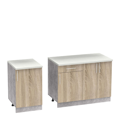 Σύνθεση Κουζίνας Festa IV Μελαμίνη σε Sonoma Απόχρωση 160x60x85