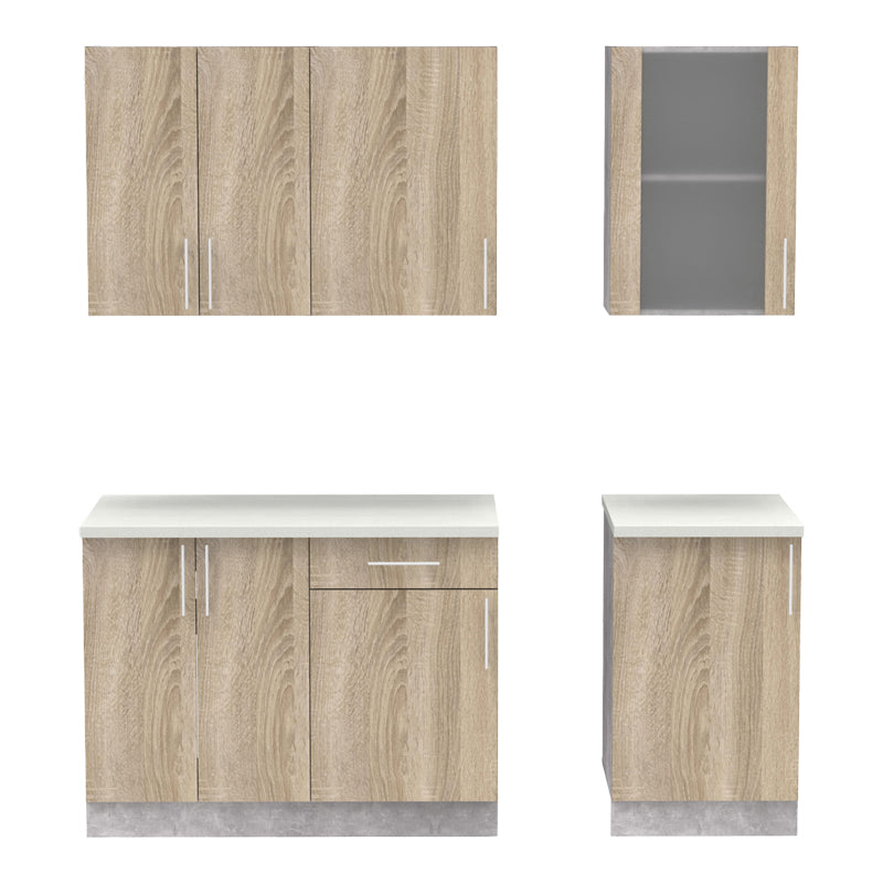 Σύνθεση Κουζίνας Festa IV Μελαμίνη σε Sonoma Απόχρωση 160x60x85