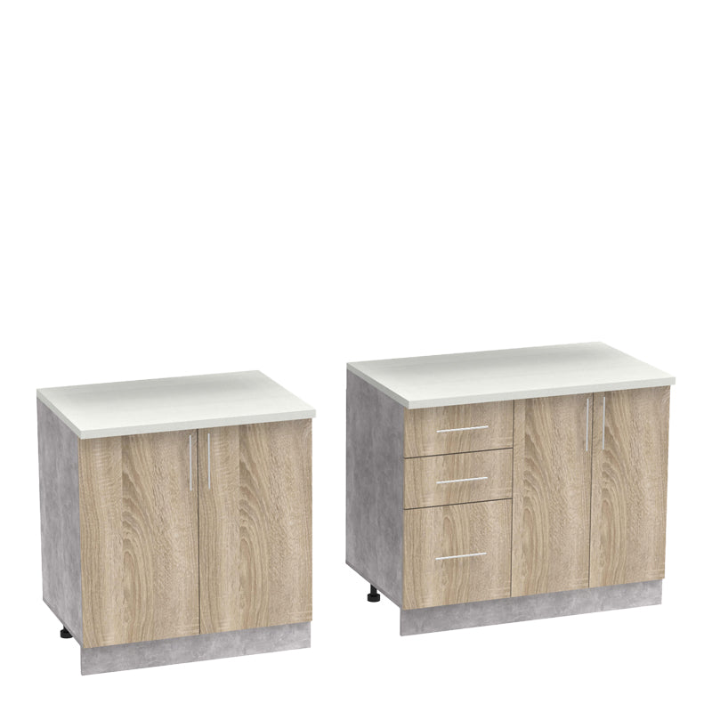 Σύνθεση Κουζίνας Festa V Μελαμίνη σε Sonoma Απόχρωση 180x60x85