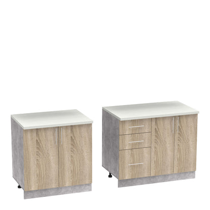 Σύνθεση Κουζίνας Festa V Μελαμίνη σε Sonoma Απόχρωση 180x60x85