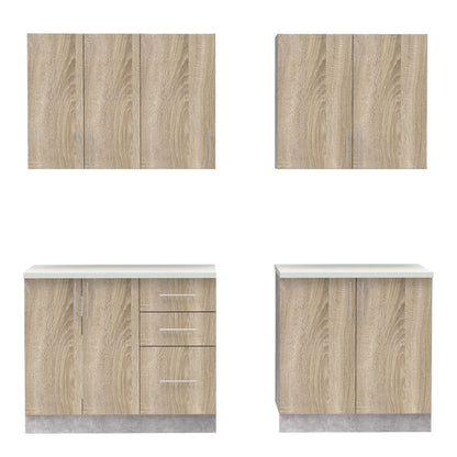 Σύνθεση Κουζίνας Festa V Μελαμίνη σε Sonoma Απόχρωση 180x60x85