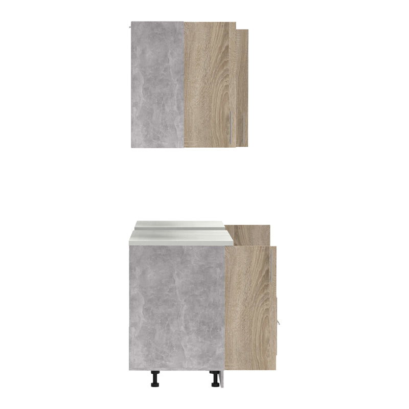 Σύνθεση Κουζίνας Festa V Μελαμίνη σε Sonoma Απόχρωση 180x60x85