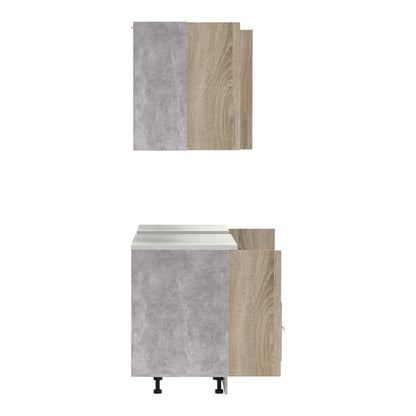 Σύνθεση Κουζίνας Festa V Μελαμίνη σε Sonoma Απόχρωση 180x60x85