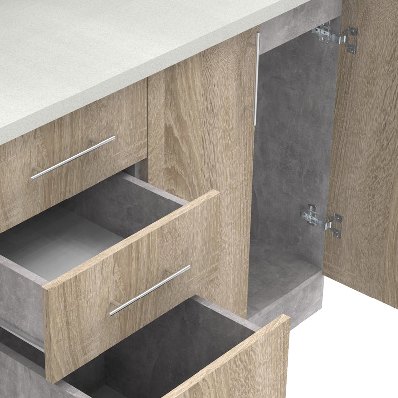 Σύνθεση Κουζίνας Festa V Μελαμίνη σε Sonoma Απόχρωση 180x60x85