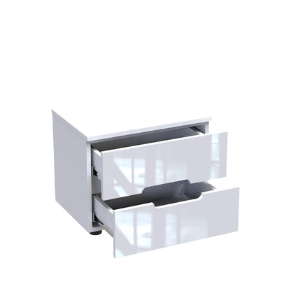 Κομοδίνο Afina MDF σε Λευκή Glossy Απόχρωση 50x35x41