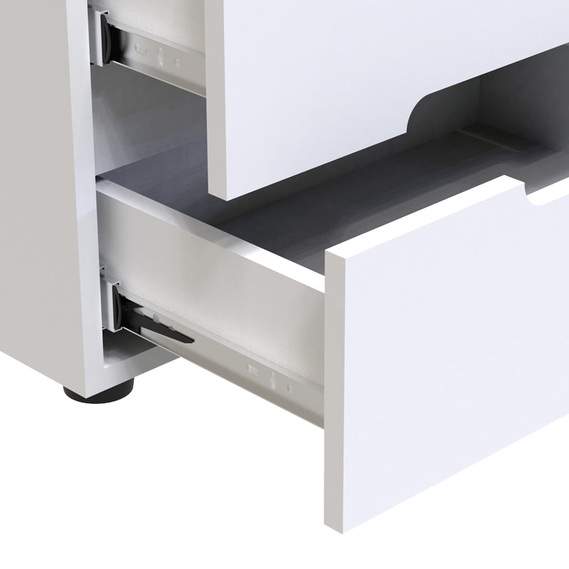 Κομοδίνο Afina MDF σε Λευκή Glossy Απόχρωση 50x35x41