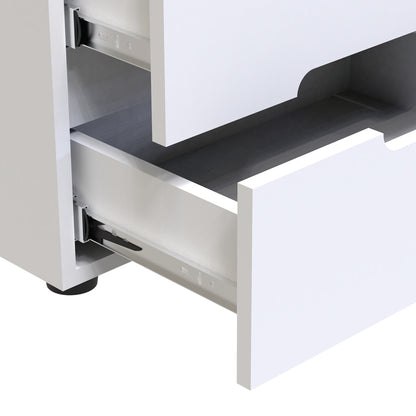 Κομοδίνο Afina MDF σε Λευκή Glossy Απόχρωση 50x35x41