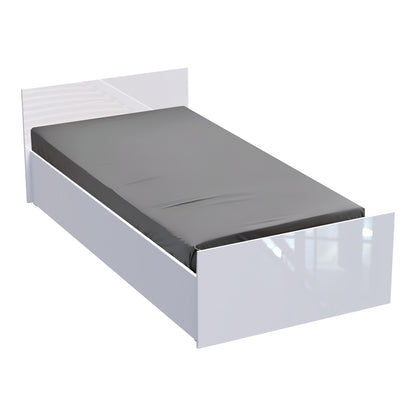 Κρεβάτι Μονό Afina σε Λευκή Glossy Απόχρωση 90x200εκ