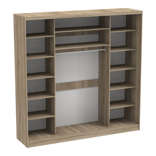 Ντουλάπα Τρίφυλλη Συρόμενη με Καθρέφτη Aparador I σε Sonoma Απόχρωση 240x60x240