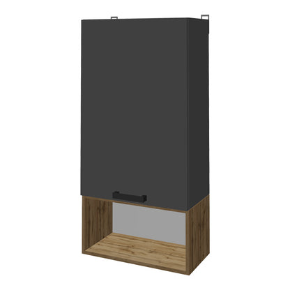 Σύνθετο Σαλονιού Poelfy σε Ανθρακί-Oak Απόχρωση 170x37.5x42