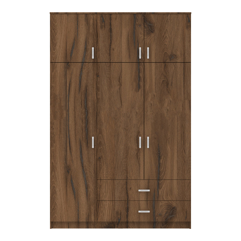Ντουλάπα Τρίφυλλη με Συρτάρια Royal Καρυδι-Oak 150x58x230