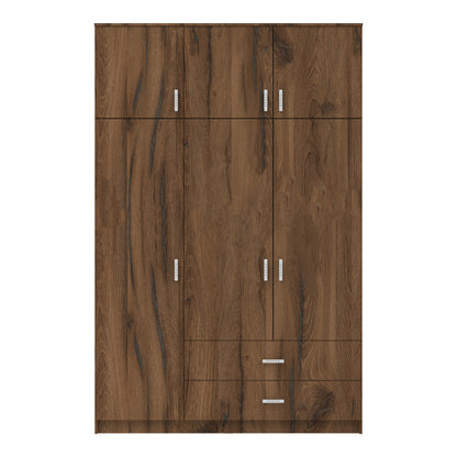 Ντουλάπα Τρίφυλλη με Συρτάρια Royal Καρυδι-Oak 150x58x230