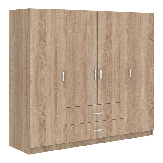 Ντουλάπα Τετράφυλλη Royal με Συρτάρια και Πατάρι Sonoma 200x58x230