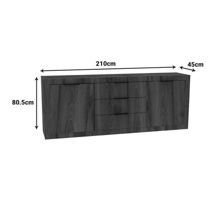 Μπουφές Doha Καρυδί με Oak 210x45x80.5