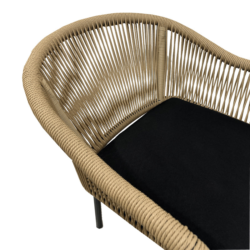 Πολυθρόνα Αλουμινίου Legana Στοιβαζόμενη Ανθρακί Σκελετός - PE Rattan σε Φυσική Απόχρωση 56x66x82