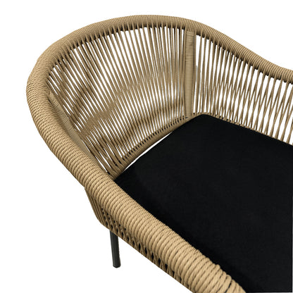 Πολυθρόνα Αλουμινίου Legana Στοιβαζόμενη Ανθρακί Σκελετός - PE Rattan σε Φυσική Απόχρωση 56x66x82