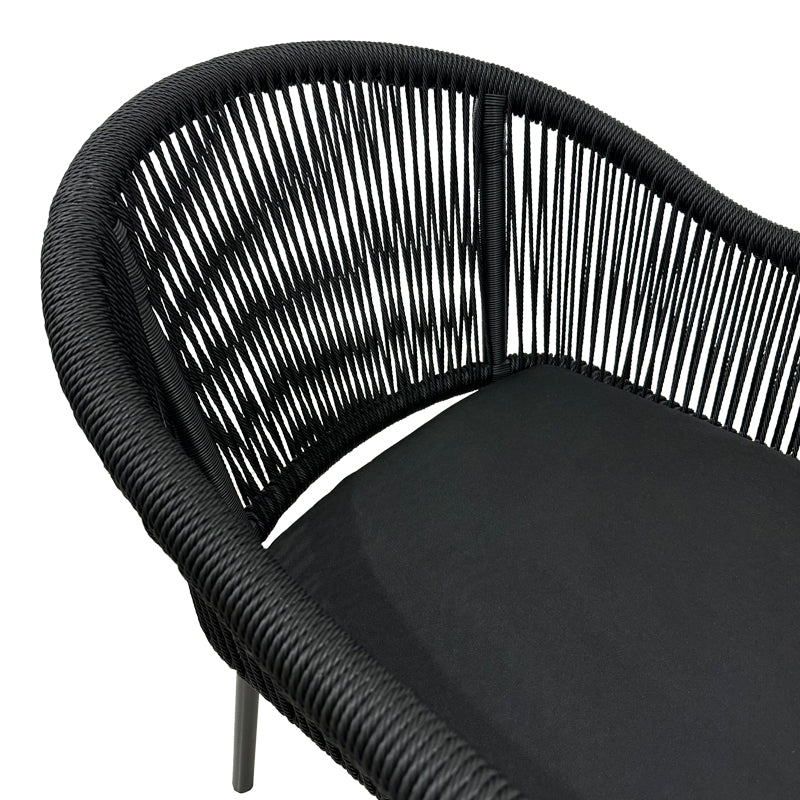 Πολυθρόνα Αλουμινίου Legana Στοιβαζόμενη Ανθρακί Σκελετός - Rattan 56x66x82