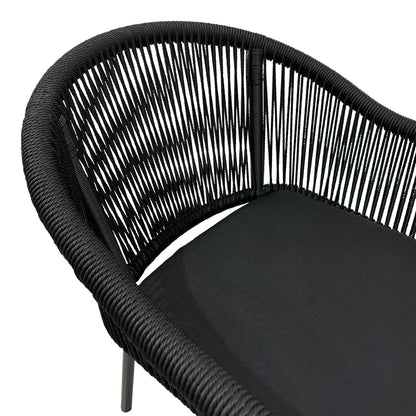 Πολυθρόνα Αλουμινίου Legana Στοιβαζόμενη Ανθρακί Σκελετός - Rattan 56x66x82