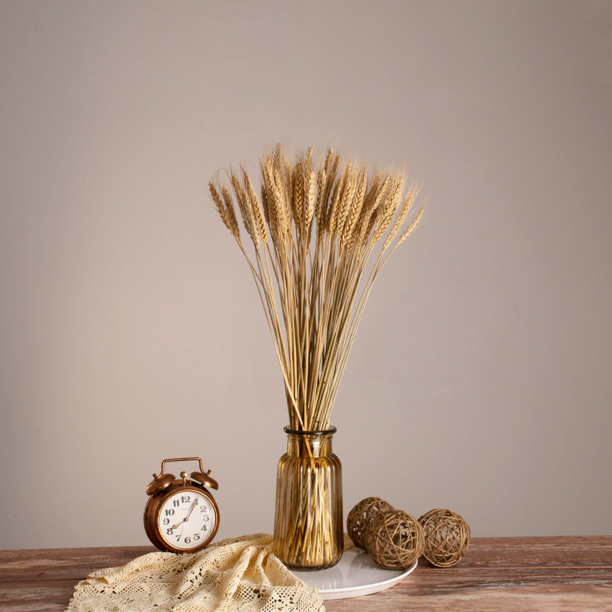 BARLEY 36551 Αποξηραμένο Διακοσμητικό Μπουκέτο Κριθάρι - Μπεζ - Μ20 x Π20 x Υ60 - Πακέτο 100 Τεμαχίων